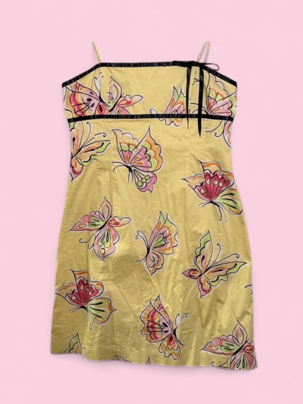 VTG Y2K Buttercream Yellow Butterfly 🦋 Dress